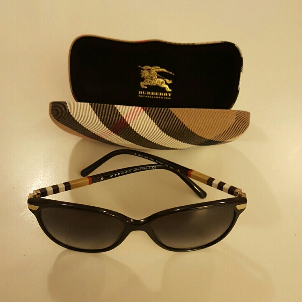 Burberry Black Sunglasses with Signature Check Arms
